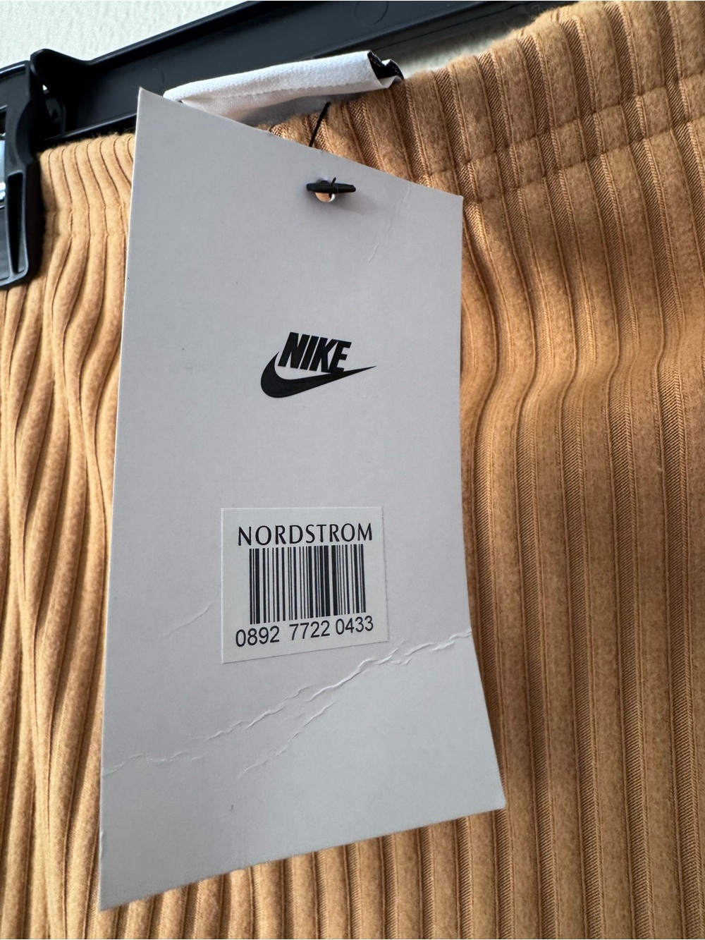 NWT Nike Side Slit Ribbed Midi Skirt Brown Tan Slim Fit Women’s Large - Picture 4 of 7